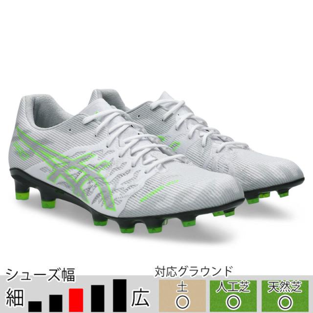 30％OFF！ アシックス サッカースパイク DSライト アクロス PRO 3 ホワイト グリーン 土 人工芝 天然芝 （asics2025Q3） 1101A071-103
