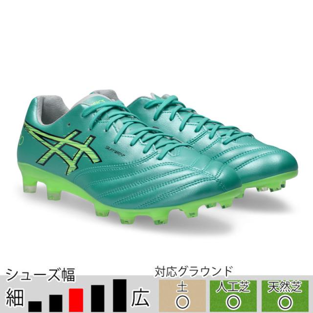 アシックス DSライト X-FLY PRO 3 グリーン サッカースパイク 土 人工芝 天然芝 asics2026Q1 1101A072-300