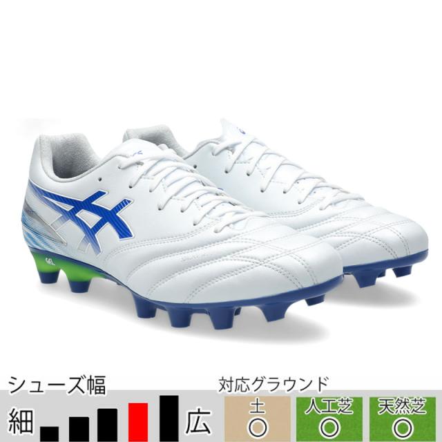 アシックス DSライト PRO WIDE ホワイト ブルー サッカースパイク 土 人工芝 天然芝 ワイドモデル asics2026Q1 1103A122-100