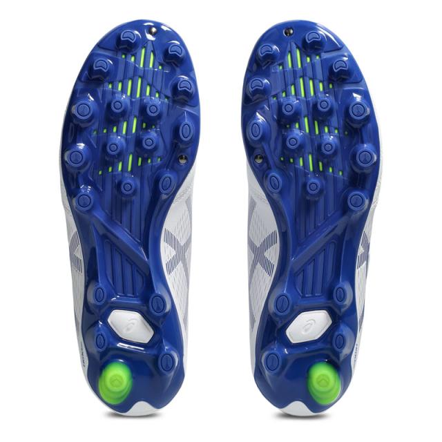 アシックス ジュニア DSライト JR GS ホワイト ブルー サッカースパイク 土 人工芝 天然芝 asics2026Q1 1104A054-102_3