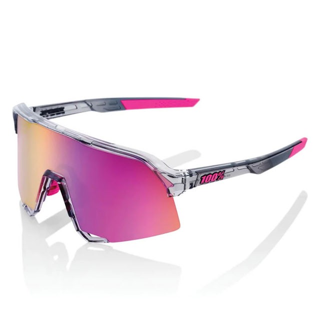 【100%/ワンハンドレッド】 サングラス S3 Polished Translucent Grey Purple Multilayer Mirror Lens 一般 大人 60005-00017