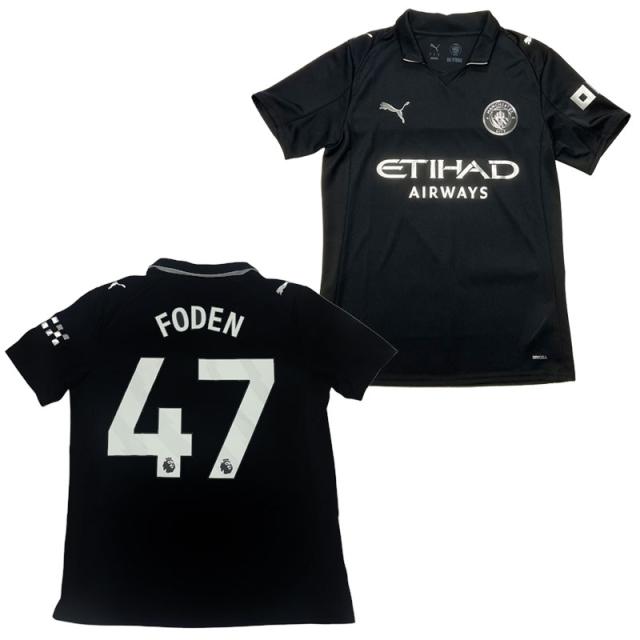 プーマ マンチェスター シティー MCFC 25-26 アウェイ レプリカ ユニフォーム ブラック #47 フィル・フォーデン サッカー レプリカウェア ネーム入り 780350-NUMBER-47