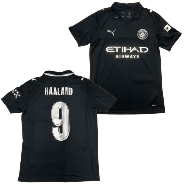 プーマ マンチェスター シティー MCFC 25-26 アウェイ レプリカ ユニフォーム ブラック #9 アーリング・ハーランド カップ戦 サッカー レプリカウェア ネーム入り 780350-NUMBER-9-CUP