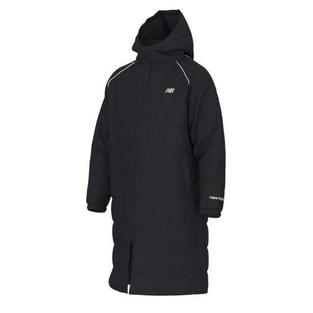 ニューバランス パデッドコート ロング ブラック サッカー フットサル ウェア ベンチコート AMJ53173-BK