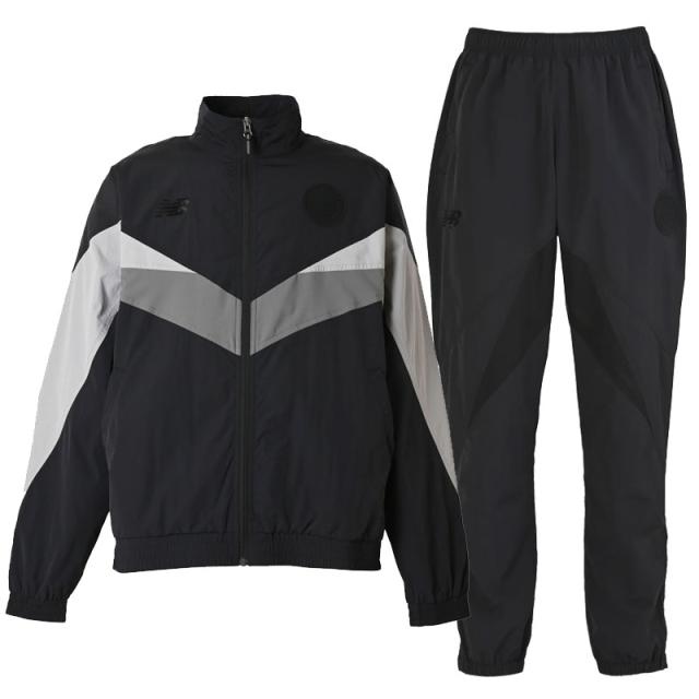 37％OFF！ ニューバランス サッカー フットサル ウィンドジャケット ウィンドパンツ 上下セット ブラック セットアップ AMJ55253-AMP55254-BK-BK