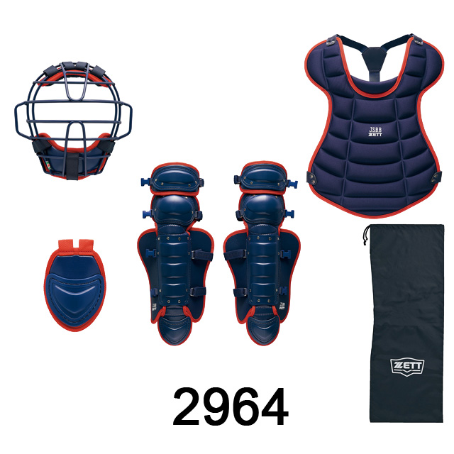 ZETT ゼット 野球 少年軟式用 防具 4点セット 専用袋付き
