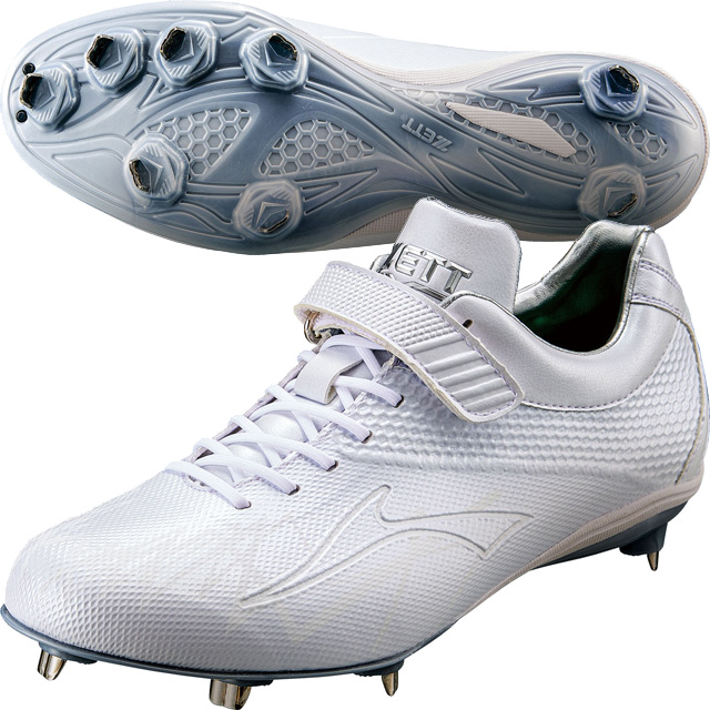 ＺＥＴＴ/ゼット 野球 埋め込み 金具 スパイク 高校野球ルール対応モデル 白スパイク 白スパ 一般 大人 BSR2719WH-1111の通販は