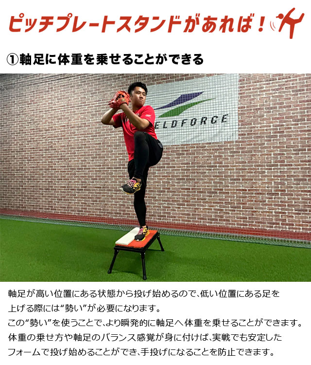 フィールドフォース ピッチプレートスタンド 投球練習 投手 ピッチャー用 ピッチプレート(別売り)専用 折りたたみ FPP-1046ST_2