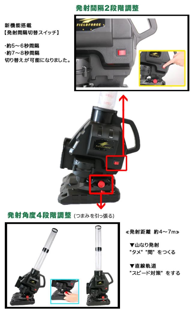 フィールドフォース スピードシャトルマシン ACアダプター付き バッティング練習 トスマシン 野球 部活 チーム FSSM-221AD