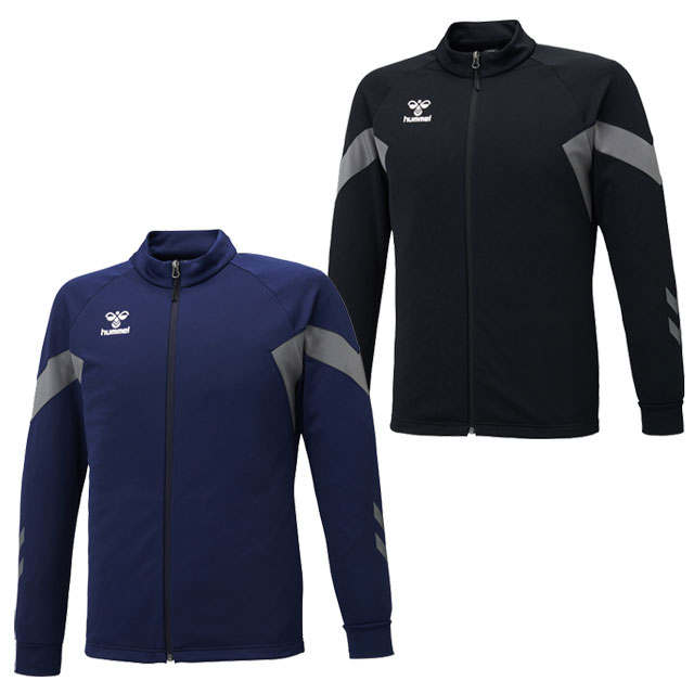 ヒュンメル サッカー フットサル チーム トレーニングジャケット フルジップ ジップアップ ジャージ ブラック ネイビー HAT2135の通販は 6,062円