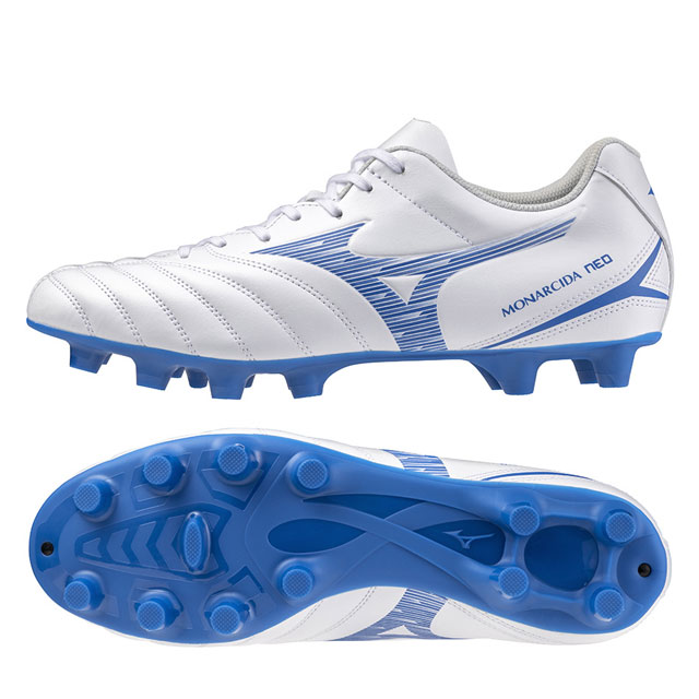 ミズノ サッカースパイク モナルシーダ NEO 3 SELECT ホワイト ブルー ワイドモデル 土 天然芝 人工芝 【Mizuno2024Q3】 P1GA242525の通販は