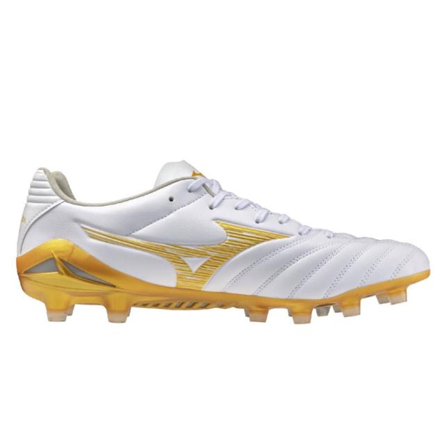 ミズノ モナルシーダ NEO 3 PRO ホワイト ゴールド サッカースパイク 土 人工芝 天然芝 mizuno2026Q1 P1GA262250_1