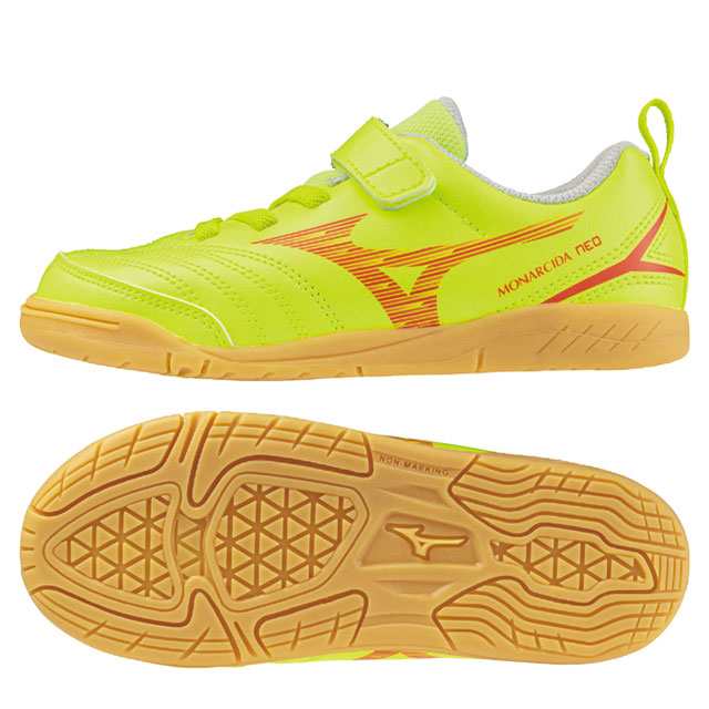 ミズノ サッカー フットサル インドア ベルクロシューズ ジュニア モナルシーダ NEO 3 CLUB KIDS IN イエロー ワイドモデル 【Mizuno2024Q1】 P1GG242645の通販は
