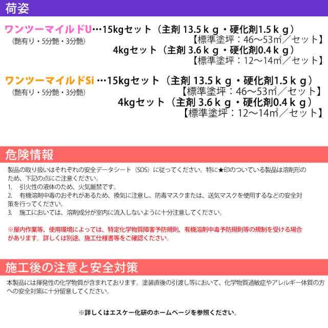 セール中 ワンツーマイルドSi 4kgセット 艶有 淡彩色 エスケー化研 鉄部用 塗料 Z26 建築材料、住宅設備 