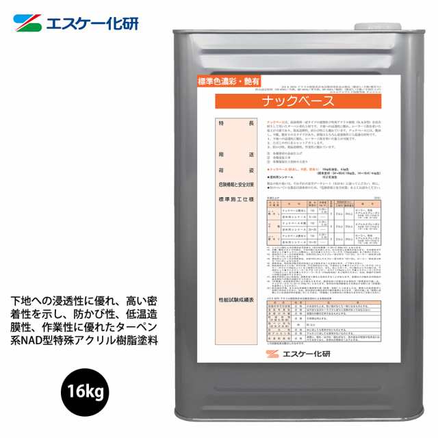 送料無料！ナックベース 16kg 艶有 濃彩色 エスケー化研 外装用 塗料の