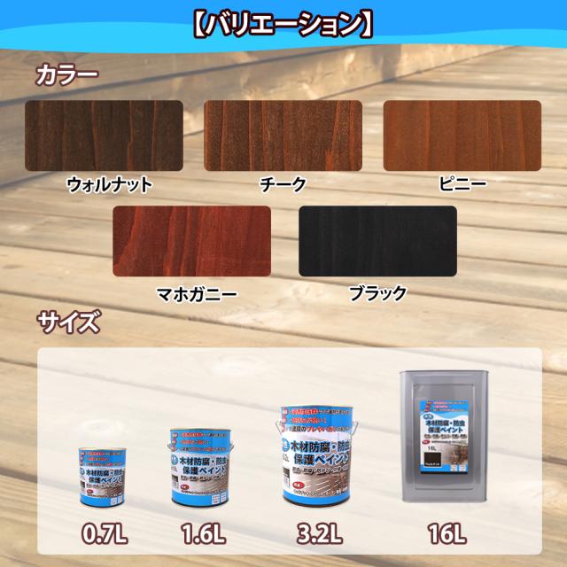 送料無料!水性 木材防腐・防虫保護ペイント 16L/水性 防虫 防腐 防かび 防蟻 微臭_7