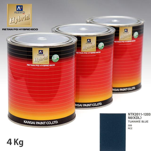 関西ペイント ハイブリッド 調色 プジョー N6(KDL) TUANAKE BLUE　4kg（希釈済）の通販は