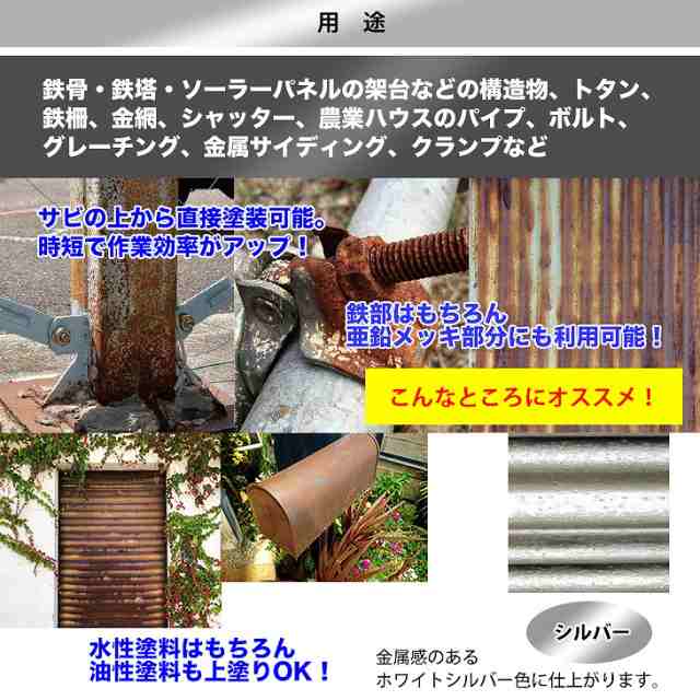 国産 水性 錆転換塗料 シルバー 超絶さびバスターPro 2kg/水性塗料