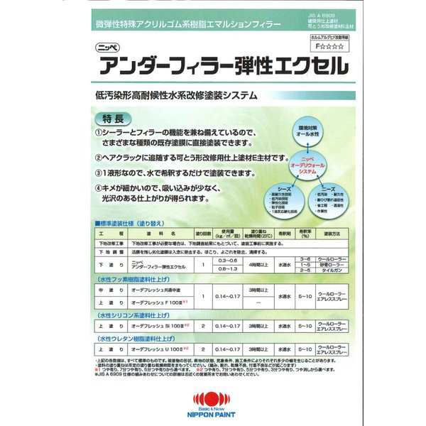 93％以上節約 送料無料 アンダーフィラー弾性エクセル 16kg 日本ペイント 下塗材 塗料