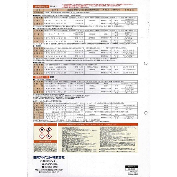 1液ファインウレタン 3分艶 15kg 白 【メーカー直送便/代引不可】日本ペイント 一液 外壁 塗料_2