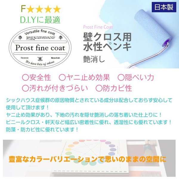 ペンキ 壁クロス用 水性塗料 つや消し ファインペイント ディープ