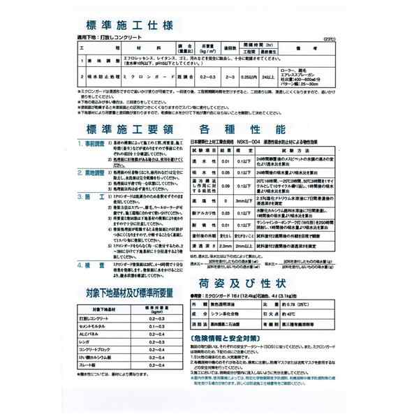 送料無料！ミクロンガード 16L エスケー化研 浸透性吸水防止材 防水 塗料｜au PAY マーケット