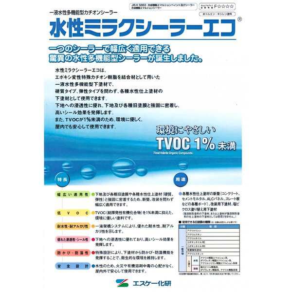 送料無料！水性ミラクシーラーエコ 15kg クリヤー/ホワイト エスケー化研 下塗材 塗料の通販はau PAY マーケット PROST株式会社  au PAY マーケット－通販サイト