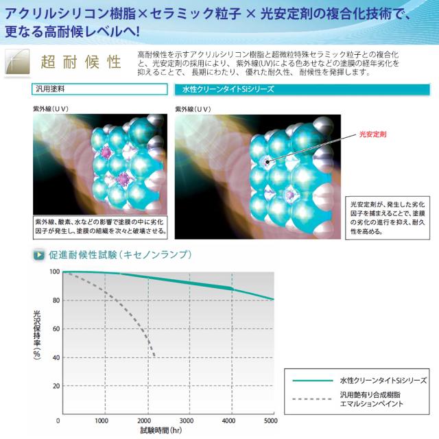 送料無料！水性クリーンタイトSi 4kg 艶消し 濃彩色 エスケー化研 外装用 塗料_5