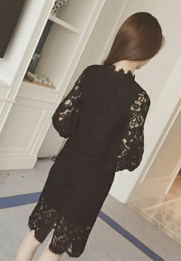 ドレス ワンピース 長袖 花柄 総レース ミニ丈 お呼ばれ フォーマル ディナー 結婚式 二次会 パーティー デート 女子会 フェミニン エレ Au Pay マーケット