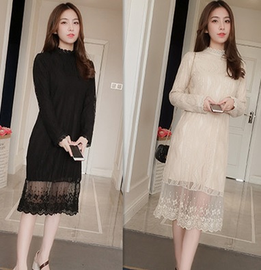 ワンピース ドレス ミモレ丈 長袖 花柄 レース 透け感 大人 上品 お呼ばれ ディナー 結婚式 二次会 デート 女子会 パーティー デート フの通販はau Pay マーケット つらら商店