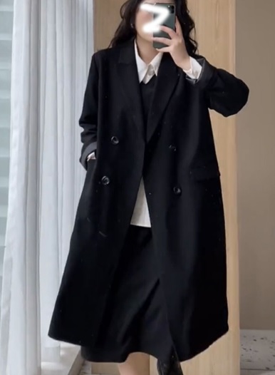 アウター チェスターコート 防寒 ロング丈 黒 大きいサイズ 秋冬 無地 長袖 10代 20代 30代 お出かけ デート 通勤 通学 OL 仕事 シンプル トレンド 大人女子 可愛い かっこいい クール カジュアル 暖かいの通販は