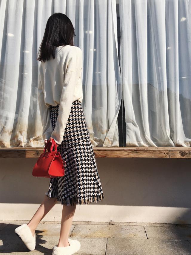 千鳥柄 マーメイドライン ハイウエスト ミモレ丈タイトスカート ロング丈 体型カバー 大人可愛い ガーリー カジュアル 韓国ファッション の通販はau Pay マーケット つらら商店