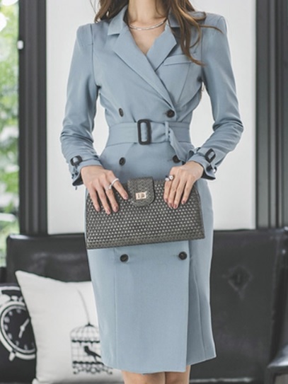 大きいサイズ トレンチコート ブルー トレンチコート スカイブルー