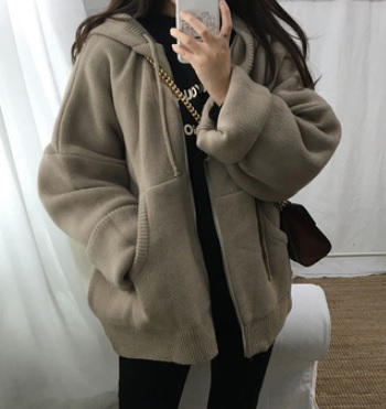 アウター パーカー ニット フード 大きいサイズ あったか カジュアル 春秋 グレー グリーン ブラウン 10代 代 30代 40代 お出かけ デーの通販はau Pay マーケット つらら商店
