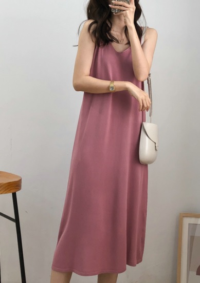 ワンピース リネン コットン Vネック ミモレ丈 ノースリーブ ゆったり 大人可愛い 春夏 トレンド 黒 グレー イエロー パープル アプリコの通販はau Pay マーケット つらら商店
