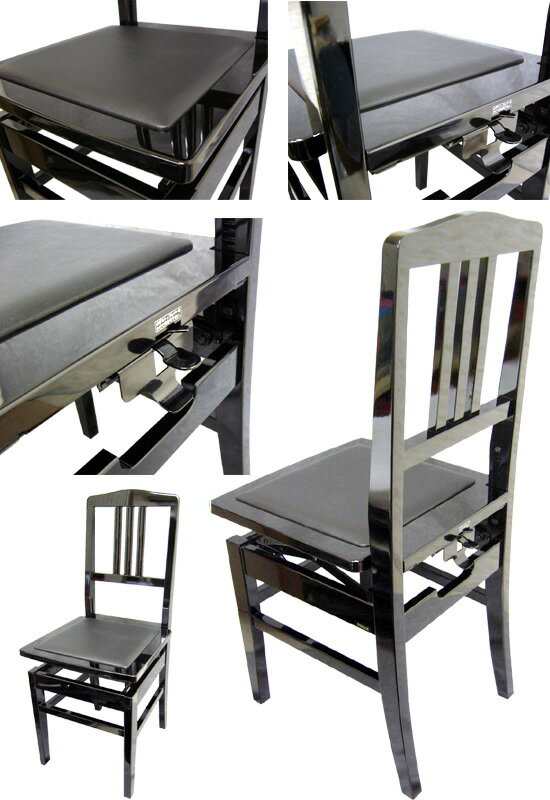 専門店の安心の1ヶ月保証付 ピアノ椅子 トムソン椅子 NO.5BLK 黒色