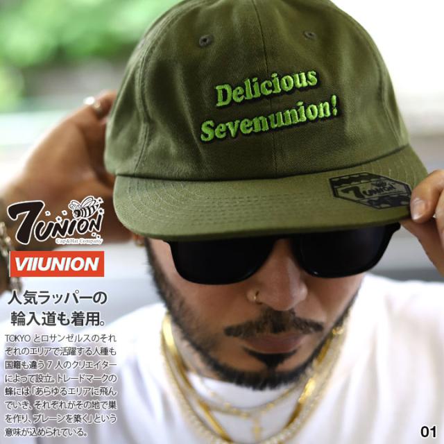 7union キャップ メンズ 春夏秋冬用 全3色 セブンユニオン 帽子 cap 浅め ローキャップ スナップバックキャップ ダッドキャップ おしゃれ ロゴ 刺繍 Delicious OD色 オリーブ カーキ b系 ヒップホップ ファッション ストリート系 新作 IAVW-152の通販は 5,984円