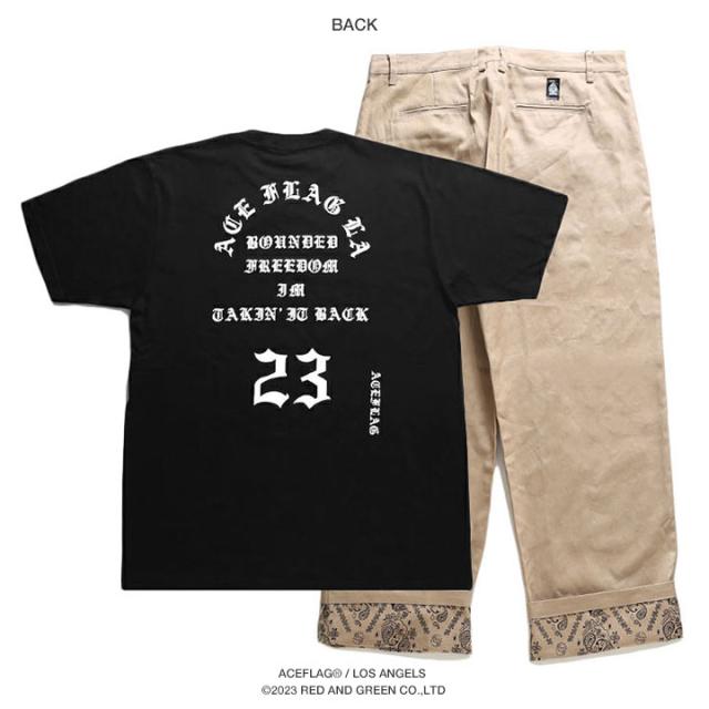 【50%OFF】ACE FLAG 上下セット 半袖 Tシャツ チノパン ロングパンツ セットアップ メンズ 黒 大きいサイズ エースフラッグ おしゃれ Pablo パブロ ペイズリー 柄 ビッグシルエット b系 ヒップホップ ストリート系 AF-SE-TS-118 50%OFF】ACE FLAG 上下セット 半袖 Tシャツ チノパン ロングパンツ
