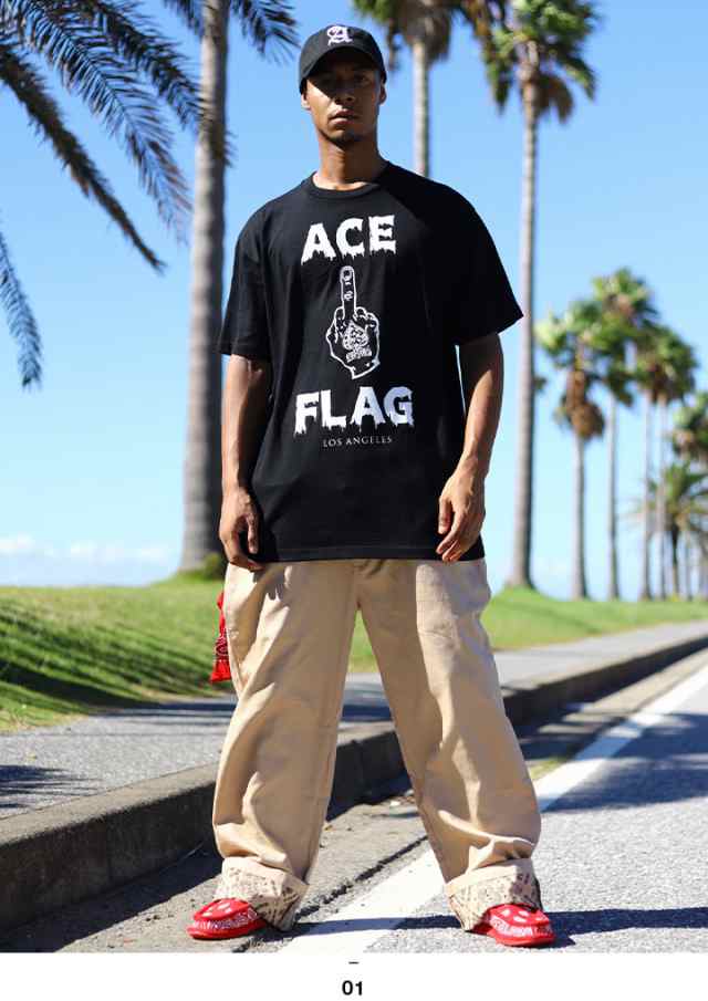 ACE FLAG 上下セット 半袖 ブランド Tシャツ チノパン ロングパンツ