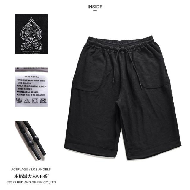 ACE FLAG 上下セット 長袖 ロンT スウェット ハーフパンツ メンズ 全2種 大きいサイズ エースフラッグ セットアップ 2Pac ビッグシルエット 十字架 クロス 2フェイス b系 ヒップホップ 新作 AF-SE-LT-040_13