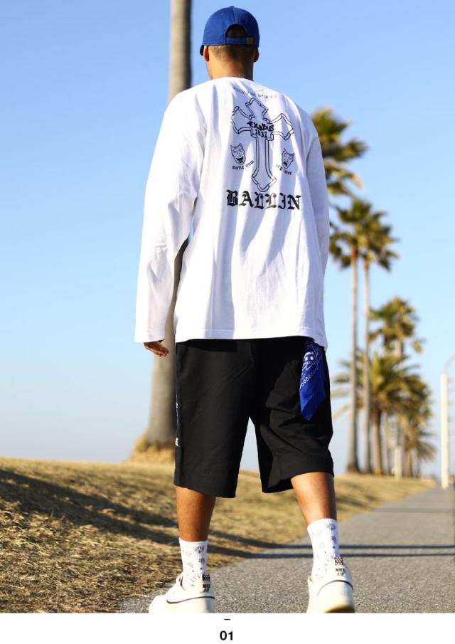 ACE FLAG 上下セット 長袖 ロンT スウェット ハーフパンツ メンズ 全2種 大きいサイズ エースフラッグ セットアップ 2Pac ビッグシルエット 十字架 クロス 2フェイス b系 ヒップホップ 新作 AF-SE-LT-040_3