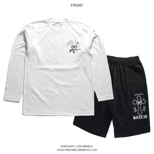 ACE FLAG 上下セット 長袖 ロンT スウェット ハーフパンツ メンズ 全2