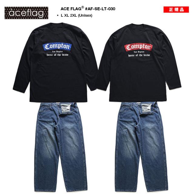 ACE FLAG 上下セット 長袖 ブランド ロンT デニム ロングパンツ メンズ 全2種 大きいサイズ エースフラッグ セットアップ Compton コンプトン ペイズリー 柄 b系 ストリート系 ハイ 新作 AF-SE-LT-030_2