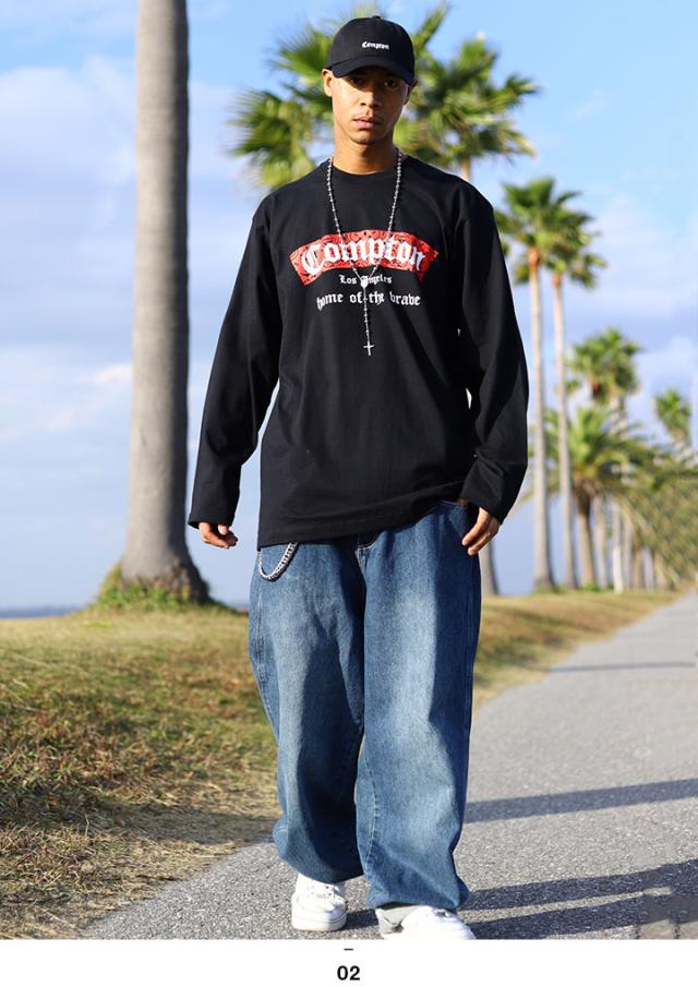 ACE FLAG 上下セット 長袖 ブランド ロンT デニム ロングパンツ メンズ 全2種 大きいサイズ エースフラッグ セットアップ Compton コンプトン ペイズリー 柄 b系 ストリート系 ハイ 新作 AF-SE-LT-030_5