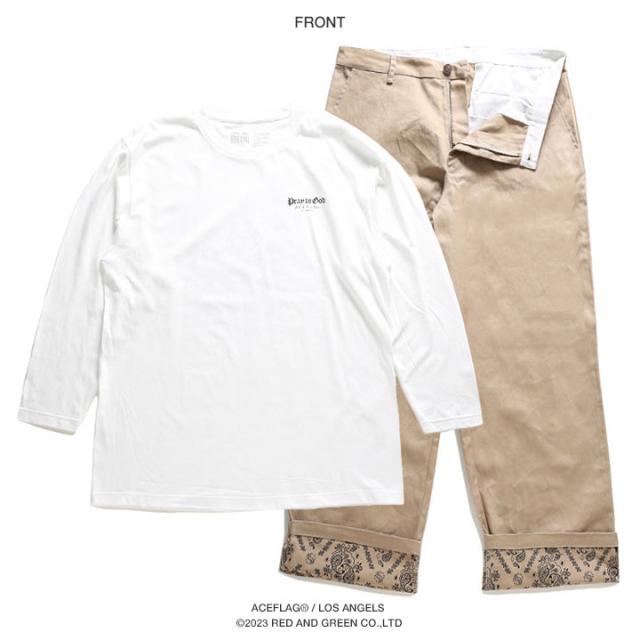 上下セット【15%OFF】ACE FLAG 長袖 ロンT チノパン ロングパンツ セットアップ メンズ 大きいサイズ エースフラッグ 祈る手 ペイズリー 柄 ビッグシルエット b系 ヒップホップ ファッション ストリート系 新作 AF-SE-LT-053 上下セット【15%OFF】ACE FLAG 長袖 ロンT チノパン ロングパンツ セットアップ メンズ 大きいサイズ エースフラッグ 祈る手 ペイズリー 柄 ビッグシルエット b系 ヒップホップ ファッション ストリート系 新作 AF-SE-LT-053