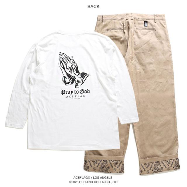 上下セット【15%OFF】ACE FLAG 長袖 ロンT チノパン ロングパンツ セットアップ メンズ 大きいサイズ エースフラッグ 祈る手 ペイズリー 柄 ビッグシルエット b系 ヒップホップ ファッション ストリート系 新作 AF-SE-LT-053 上下セット【15%OFF】ACE FLAG 長袖 ロンT チノパン ロングパンツ セットアップ メンズ 大きいサイズ エースフラッグ 祈る手 ペイズリー 柄 ビッグシルエット b系 ヒップホップ ファッション ストリート系 新作 AF-SE-LT-053