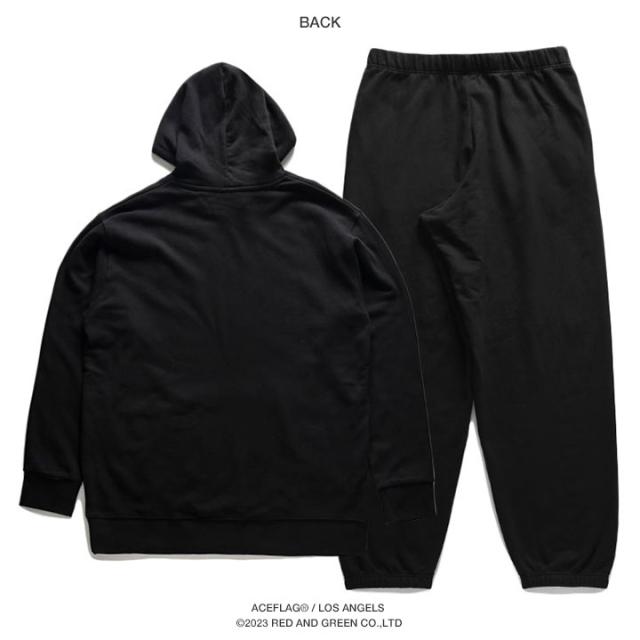 ACE FLAG 上下セット 長袖 スケボー メンズ 黒 大きいサイズ エース