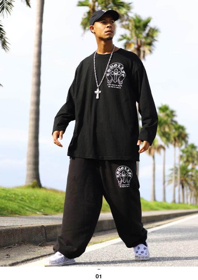 ACE FLAG 上下セット 長袖 ブランド スケボー メンズ 黒 大きいサイズ