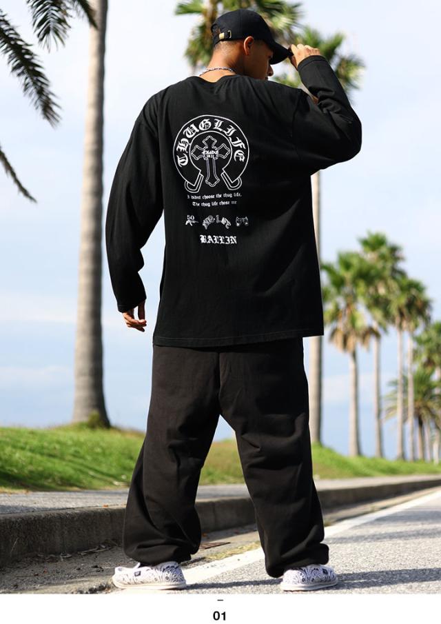 ACE FLAG 上下セット 長袖 ブランド スケボー メンズ 黒 大きいサイズ