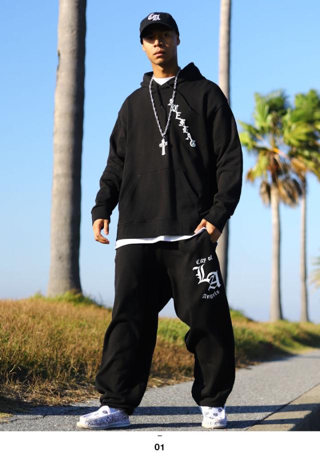 ACE FLAG 上下セット 長袖 スケボー メンズ 春秋冬用 黒 大きいサイズ